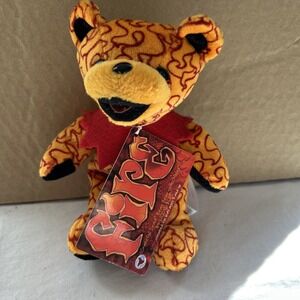 Grateful Dead Fire Bear‎ Beanie Plush Liquid Blue 1999
